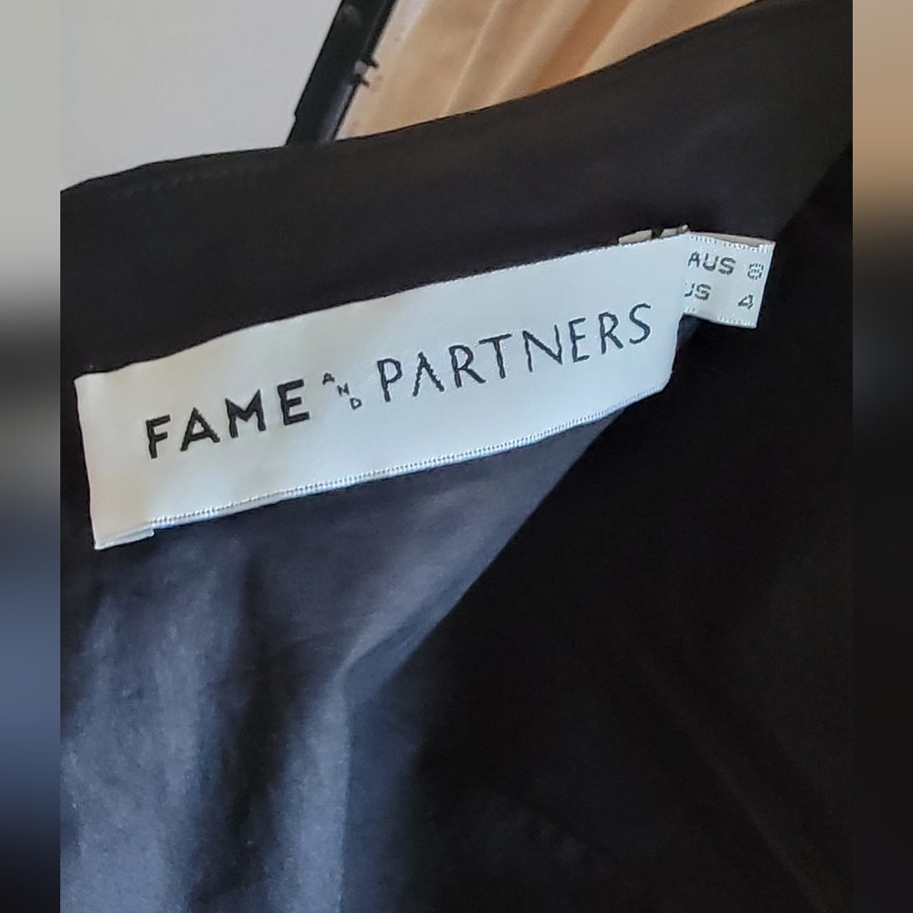 Fame And Partners Elegant Black Off-Shoulder Wrap Dress with Side Bow Size 4 - Picture 10 of 10